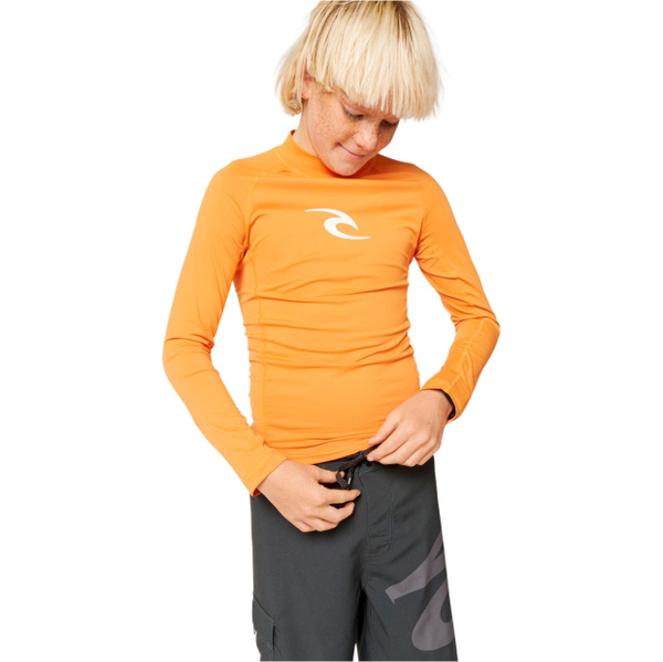 2026 Rip Curl Junior Waves UPF Langarm-Lycra-Weste 12VBRV - Vitamin C